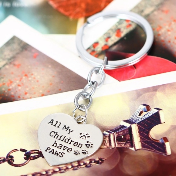SALE❤️All My Children Have Paws Dog Cat Keychain - Picture 2 of 2
